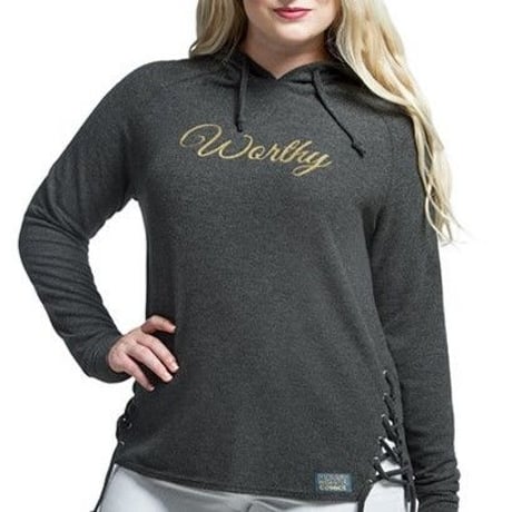 【USA直輸入】MARVEL　マイティソー　Worthy　レースアップ　レディース　パーカー　マイティ　ソー　ラグナロク　マーベル　ムジョルニア　ロキ　長袖