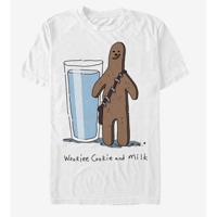 【USA直輸入】STARWARS　ウーキークッキー ＆ ミルク　Ｔシャツ　可愛いデザイン　チューイ　チューバッカ　白地　スターウォーズ