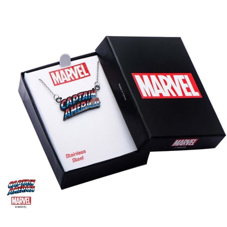 【USA直輸入】MARVEL　キャプテンアメリカ　文字　ネックレス　ペンダント　マーベル　アベンジャーズ 　Captain America  　ローマ字