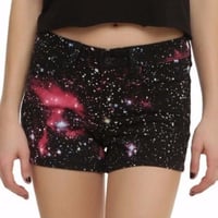 【USA直輸入】ギャラクシー　宇宙柄　ショートパンツ　ローライズ　LOVEsick　スカル　ズボン