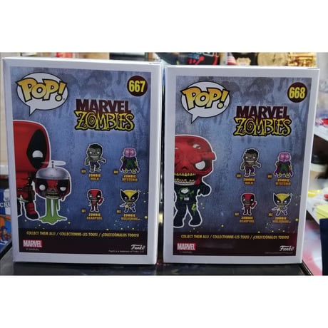 【USA直輸入】MARVEL　FUNKO　コレクターコープス　マーベル ゾンビーズ　ZOMBIES　POP！　Tシャツ　フィギュア　デッドプール　ポップ　デッドプール　レッドスカル　マグニート