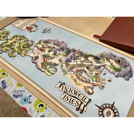 【USA直輸入】カップヘッド　Cuphead　アート　マップ　地図　ステージ画面　ポスター 　イラスト