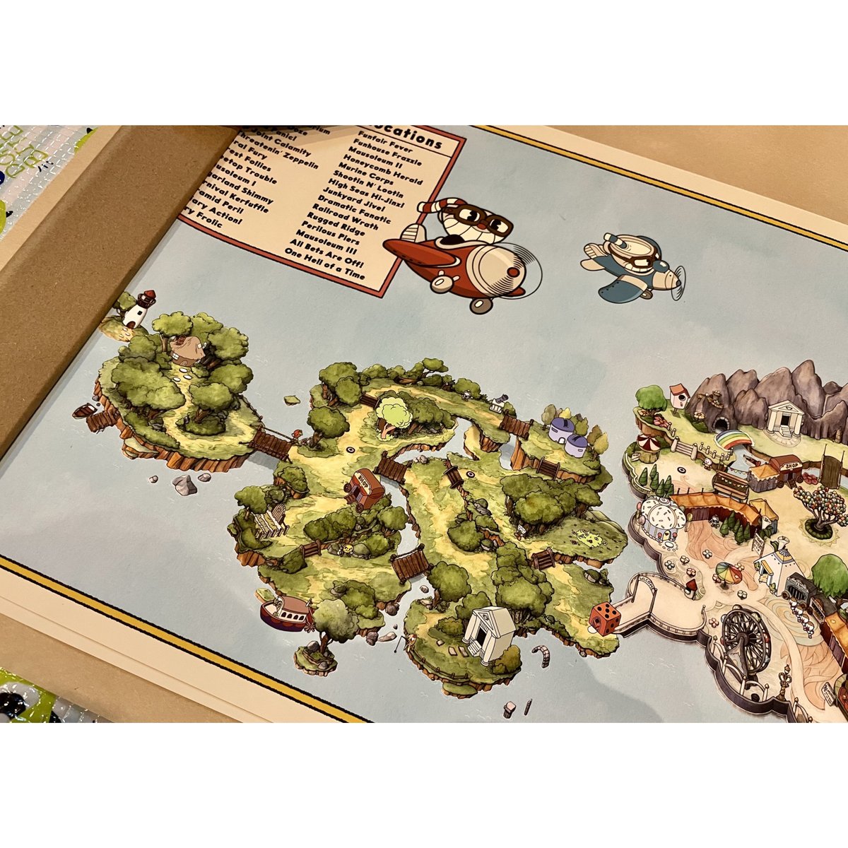 USA直輸入】カップヘッド Cuphead アート マップ 地図 ステージ画面
