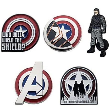 【USA直輸入】MARVEL　マーベル　ウィンターソルジャー　ピン　バッチ　5個　セット　限定品　アクセサリー  ドラマ　DISNEY　ディズニープラス  　ファルコン　バッキー