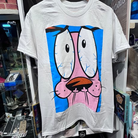 【USA直輸入】　臆病なカーレッジ君　Tシャツ　Mサイズ　カートゥーン   ニコロデオン  カーレッジ　BIG　フェイス