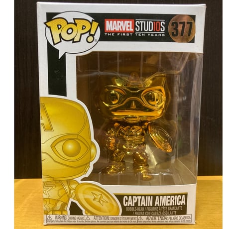 【USA直輸入】POP！　MARVEL　マーベル　スタジオ10周年記念　キャプテンアメリカ　ゴールド　クローム　377　ポップ　フィギュア　FUNKO　ファンコ