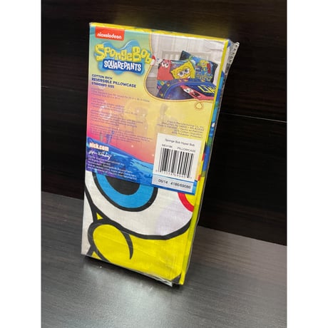 【USA直輸入】スポンジボブ　スクエアパンツ　枕カバー　コットンリッチ　リバーシブル　SpongeBob　ニコロデオン