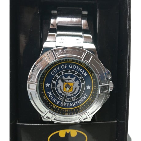 【USA直輸入】DCコミックス　バットマン　ゴッサムシティ　ゴッサム市警察　シンボル　ロゴ　リストウォッチ　メタルバンド　腕時計　正規ライセンス　GCPD　  ゴッサム　ポリス　DC　Batman