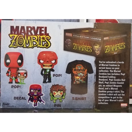 【USA直輸入】MARVEL　FUNKO　コレクターコープス　マーベル ゾンビーズ　ZOMBIES　POP！　Tシャツ　フィギュア　デッドプール　ポップ　デッドプール　レッドスカル　マグニート