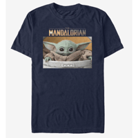 【USA直輸入】STARWARS　マンダロリアン　ザ・チャイルド　The Child 　紺色　正面　Ｔシャツ　スターウォーズ  ベイビーヨーダ　ヨーダ　ディズニー デラックス　ドラマ