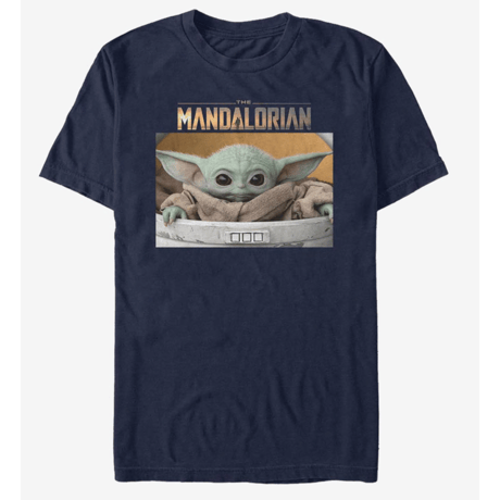 【USA直輸入】STARWARS　マンダロリアン　ザ・チャイルド　The Child 　紺色　正面　Ｔシャツ　スターウォーズ  ベイビーヨーダ　ヨーダ　ディズニー デラックス　ドラマ