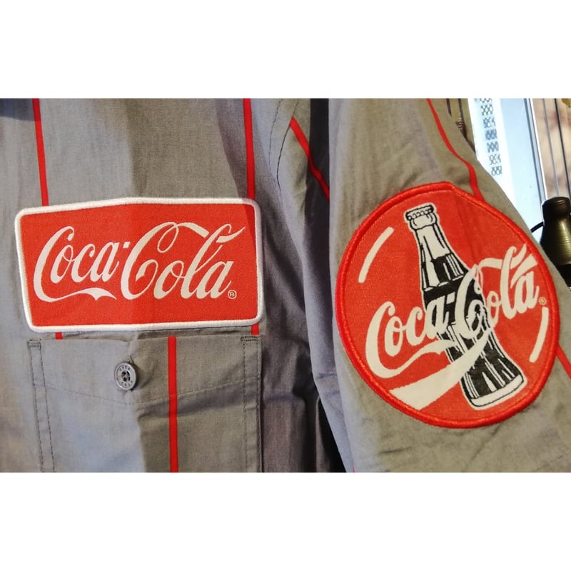 USA直輸入】CocaCola コカコーラ ワッペン付き ボタンダウンシャツ