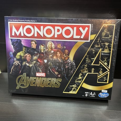 【USA直輸入】MARVEL　アベンジャーズ　モノポリー　MONOPOLY　ハズブロ　映画　ボードゲーム　マーベル　キャプテンアメリカ　アイアンマン　ソー　ホークアイ　ハルク　ブラックウィドウ　12体