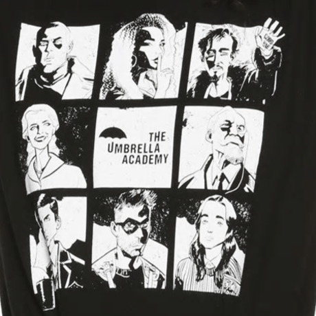 【USA直輸入】Umbrella Academy　アンブレラアカデミー　キャスト　レディース Tシャツ　海外ドラマ　アンブレラ　アカデミー　Netflix　オリジナル作品　キャラクター　傘　ロゴ