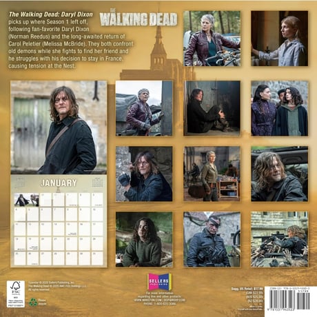 ※ご予約　【USA直輸入】　TWD　ウォーキングデッド　ダリル ディクソン　ドラマ　2026　壁掛けカレンダー　　amc　ホラー  ヴォーガン  ノーマン　リーダス