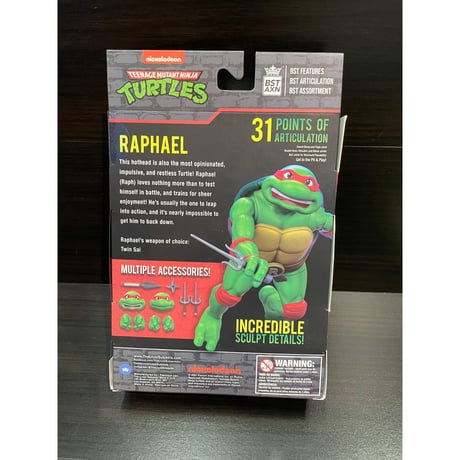 【USA直輸入】ティーンエイジ ミュータント タートルズ　ラファエル　レオナルド　ドナテロ　12㎝　アクション フィギュア　武器付き　TMNT　ニコロデオン　アメコミ　忍者　単品