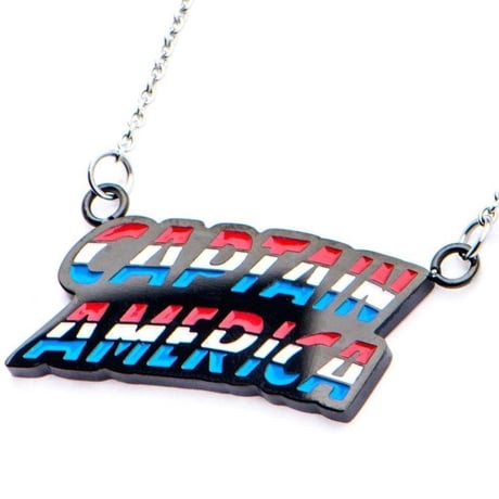 【USA直輸入】MARVEL　キャプテンアメリカ　文字　ネックレス　ペンダント　マーベル　アベンジャーズ 　Captain America  　ローマ字