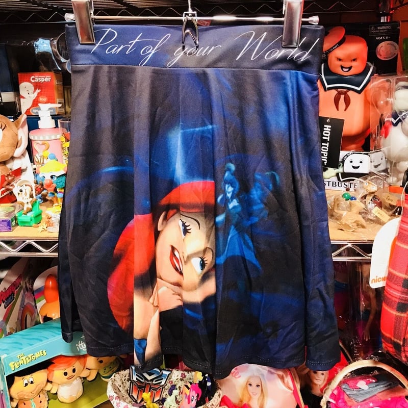 【Lサイズ】ディズニー　スウェット　リトルマーメイド　アリエル　アメリカ　古着 キッズ 古着 USA製 Disney アリエル フロッキー ワッペン