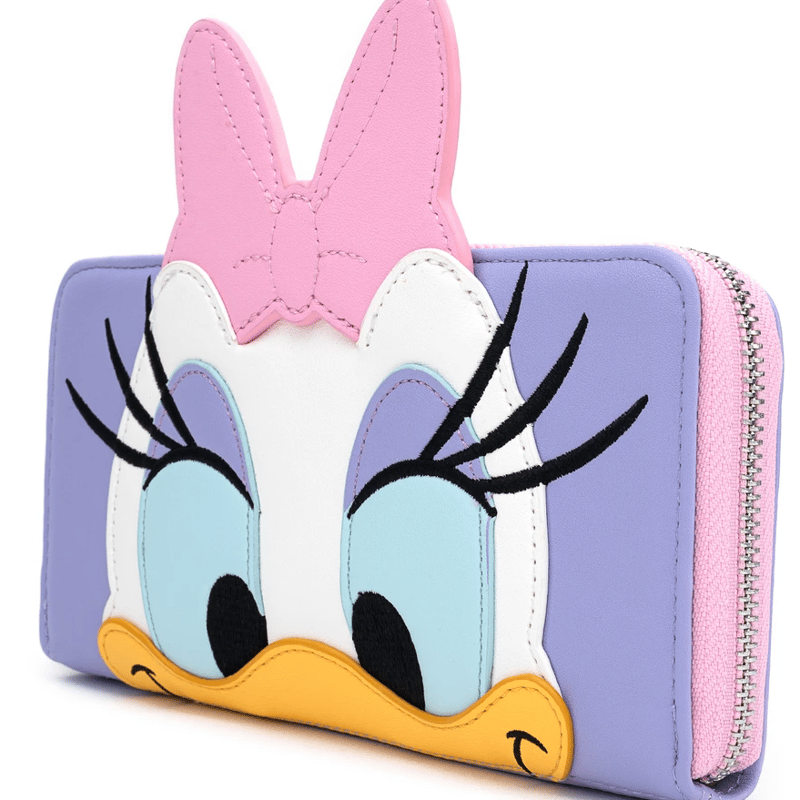 USA直輸入】 DISNEY デイジー 顔アップ ジップ アラウンド 長財布