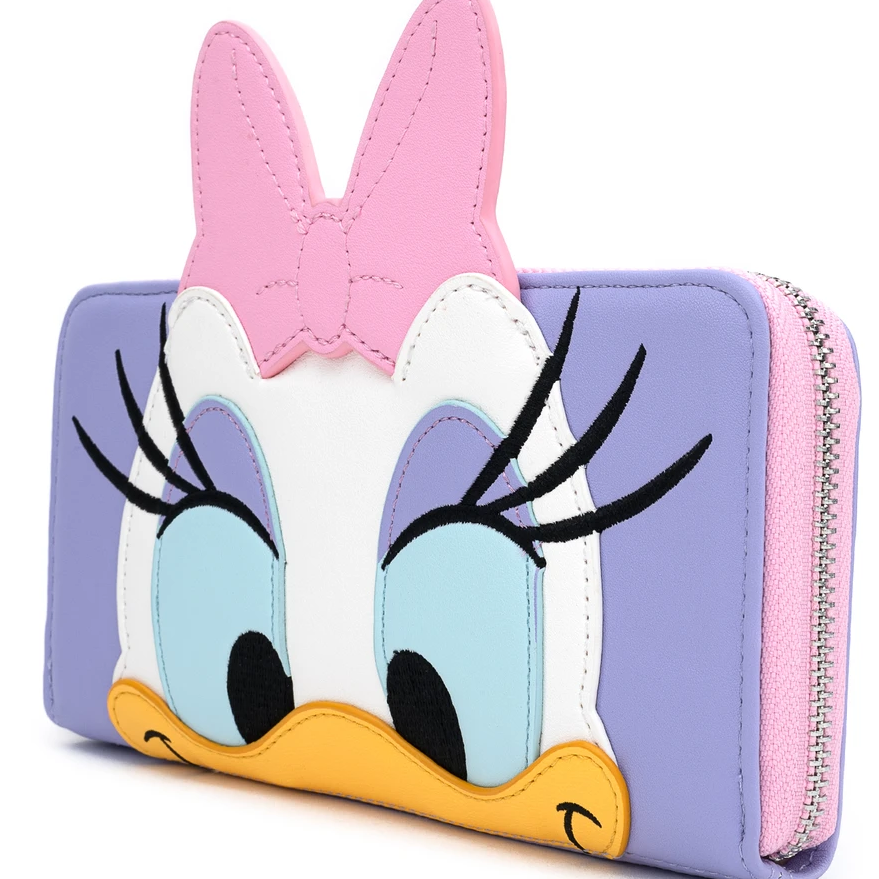 【ＵＳＡ直輸入】 DISNEY　デイジー　顔アップ　ジップ アラウンド 長財布　 ラウンジフライ　LOUNGEFLY　財布　サイフ　ウォレット　 カードケース　ディズニー　DAISY