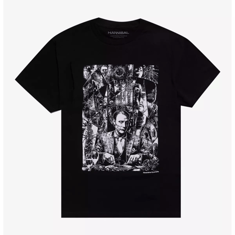 【※ご予約・USA直輸入】　ハンニバル　モザイク　ポートレート　ドラマ　Tシャツ　マッツ　ミケルセン　ヒュー　ダンシー