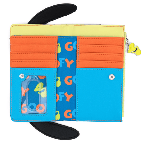【ＵＳＡ直輸入】 DISNEY　グーフィー　顔アップ　折りたたみ 長財布　 ラウンジフライ　LOUNGEFLY　財布　サイフ　ウォレット　カードケース　ディズニー　GOOFY