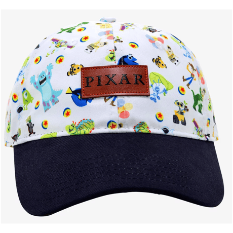 【USA直輸入】Disney　PIXAR　ピクサー　トイストーリー・ニモ・モンスターズインク・バブスライフ　総柄　ダッド キャップ　帽子　ハット　ディズニー