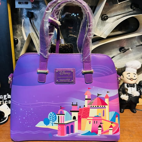 【USA直輸入】DISNEY　リトルマーメイド　キャッスル　ショルダーバッグ　ディズニー　ディズニーランド　ラウンジフライ　 Loungefly　肩掛け バッグ　キャッスル　シリーズ　アリエル