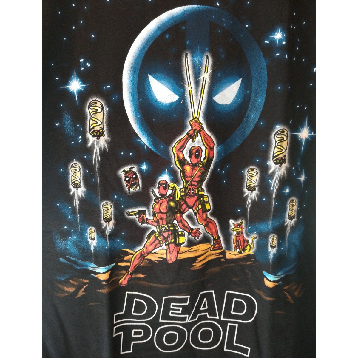 USA直輸入】MARVEL デッドプール 有名な映画ポスター風 Tシャツ