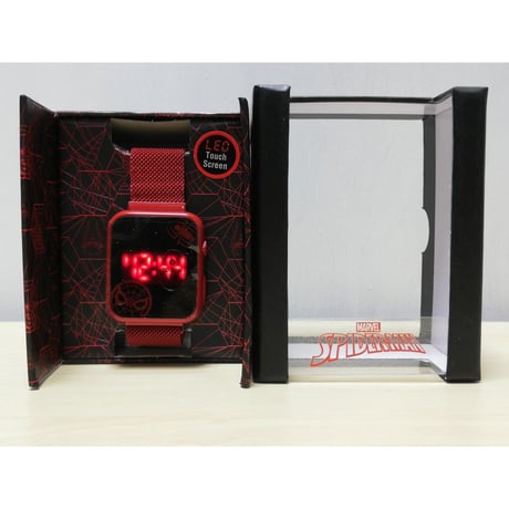 【USA直輸入】MARVEL　スパイダーマン　LED  タッチ  スクリーン　腕時計　リストウォッチ　メタル メッシュ ストラップ　マーベル　ロゴ　Spider-man　ピーター・パーカー