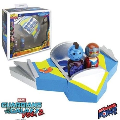 【USA直輸入】MARVEL　Pin Mate　ピン メイト　木製 フィギュア　マーベル　ガーディアンズオブギャラクシー　Vol. 2　ヨンドゥ ＆ マスク付き スターロード ＆ ミラノ号　2インチ