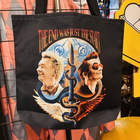 【USA直輸入】　GOOD OMENS　グッドオーメンズ　終わりの始まり　トートバッグ　プリント　海外ドラマ　クロウリー　アジラフェル　グオメ