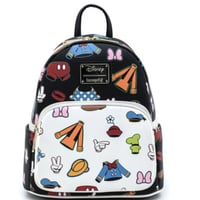 【USA直輸入】DISNEY　 ミニ　バックパック　ようふく　パターン　リュック　ディズニー　バッグ　ラウンジフライ　loungefly　ミッキー　ミニー　グーフィー　ドナルド