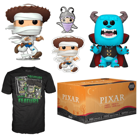 【USA直輸入】PIXAR　FUNKO　ハロウィーン　エクスクルーシブ ボックス　POP！　フィギュア　ポップ ＆ Tシャツ ＆ ピンズ ＆ シール　モンスターズインク　トイストーリー　ディズニー