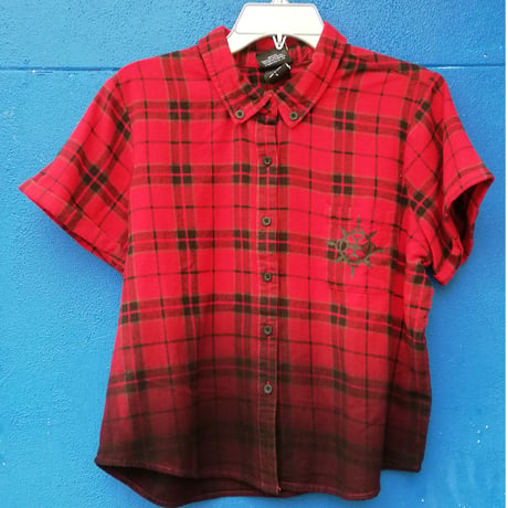 【USA直輸入】DISNEY　キングダムハーツ III　AXEL PLAID　アクセル　チェック柄 レディース　半袖シャツ　ディズニー　半袖　シャツ　XIII機関のメンバー　GAME　ゲーム