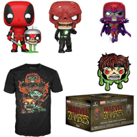 【USA直輸入】MARVEL　FUNKO　コレクターコープス　マーベル ゾンビーズ　ZOMBIES　POP！　Tシャツ　フィギュア　デッドプール　ポップ　デッドプール　レッドスカル　マグニート