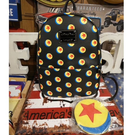 【USA直輸入】DISNEY　Pixar ピクサーボール　ミニ　バックパック　リュック　ポーチ付き　ディズニー　ラウンジフライ　Luxo　ルクソーボール　トイストーリー