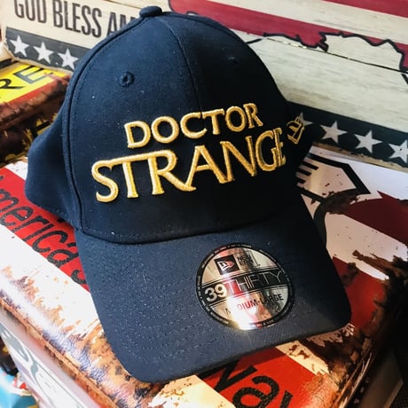 【USA直輸入】MARVEL　ドクターストレンジ　ロゴ　キャップ 39Thirty Fitted　ニューエラ　NEWERA　ベースボールキャップ　帽子　マーベル　サンクタム　カンバーバッチ　アガモット