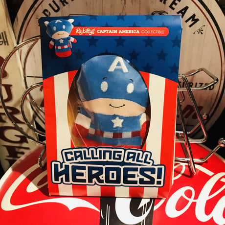 【USA直輸入】MARVEL　キャプテン　アメリカ　コミックス 　ぬいぐるみ　ittybittys　マーベル　約10ｃｍ　hallmark　レターセット