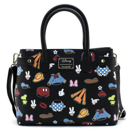 【USA直輸入】DISNEY　 ショルダー　バッグ　ようふく　パターン　　クロスボディーバッグ　ディズニー　バッグ　ラウンジフライ　loungefly　ミッキー　ミニー　グーフィー