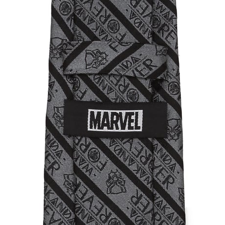 【USA直輸入】MARVEL　ブラックパンサ　グレー　ネクタイ　シルク　cufflinks　カフリンクス　マーベル　black panther　アパレル　スーツ