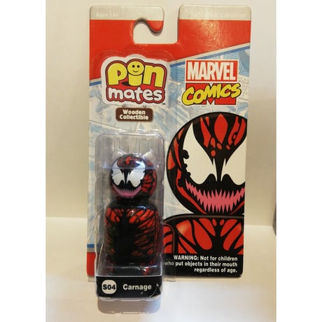 【USA直輸入】MARVEL　Pin Mate　ピン メイト　木製 フィギュア　マーベル コミックス　エージェント ヴェノム　カーネイジ　Carnage　S04　  2インチ　Pin Mates