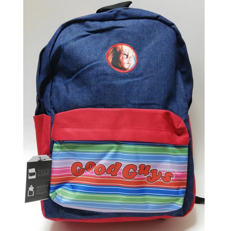 【USA直輸入】Child's Play　チャイルドプレイ　Chucky 　チャッキー　グッドガイ　ストライプのシャツ柄　リュック　バックパック　デニム生地　ホラー