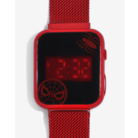 【USA直輸入】MARVEL　スパイダーマン　LED  タッチ  スクリーン　腕時計　リストウォッチ　メタル メッシュ ストラップ　マーベル　ロゴ　Spider-man　ピーター・パーカー