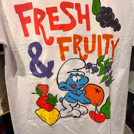 【USA直輸入】　　SMURF　スマーフ　フレッシュ　フルーツ　Tシャツ　カートゥーン　スマーフィー　絵本　ペヨ　妖精　アニメーション
