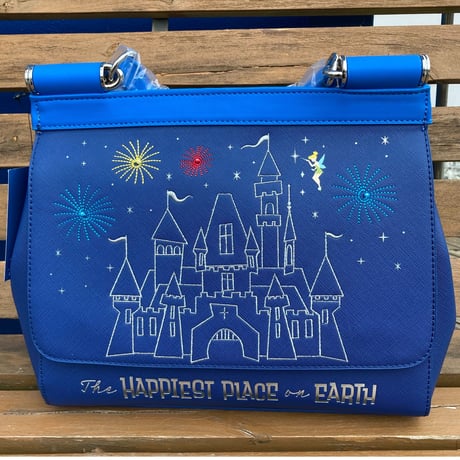 【USA直輸入】DISNEY　ディズニーランド リゾート　65thア二バーサリー　お城 ＆ 花火　ショルダーバッグ　ディズニー　ラウンジフライ　肩掛け バッグ　ハンドバッグ