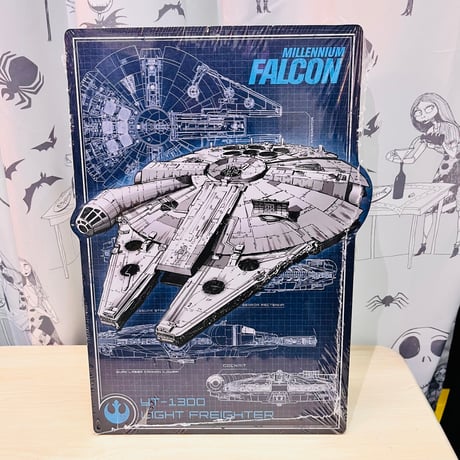 【USA直輸入】　STARWARS　スターウォーズ　ミレニアム　ファルコン　設計図 　看板　サイン　オフィシャル　ライセンス　アメ雑　インテリア　ハンソロ  チューイ