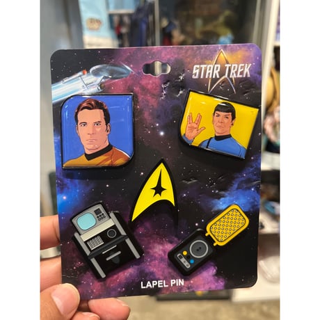 【ＵＳＡ直輸入】スタートレック　宇宙大作戦　ピン　バッジ　5個　セット　エンブレム　スタトレ  Star Trek　カーク　スポック　トリコーダー