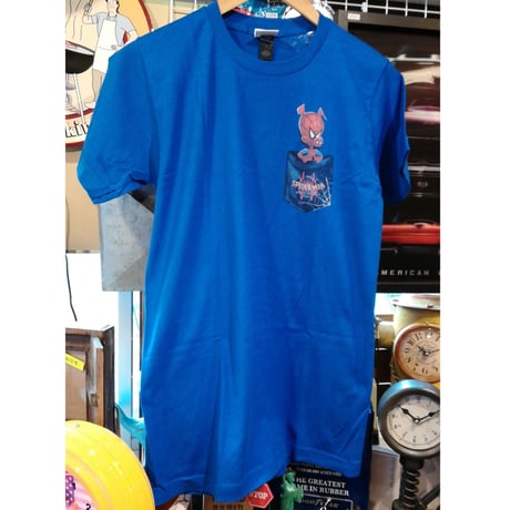 【USA直輸入】MARVEL　 スパイダーバース　ポケットから　スパイダーハム　Tシャツ　スパイダーマン　マーベル　SPIDER-VERSE 　SpiderHam 　ハム　ピーター・ポーカー　アース