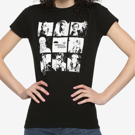 【USA直輸入】Umbrella Academy　アンブレラアカデミー　キャスト　レディース Tシャツ　海外ドラマ　アンブレラ　アカデミー　Netflix　オリジナル作品　キャラクター　傘　ロゴ